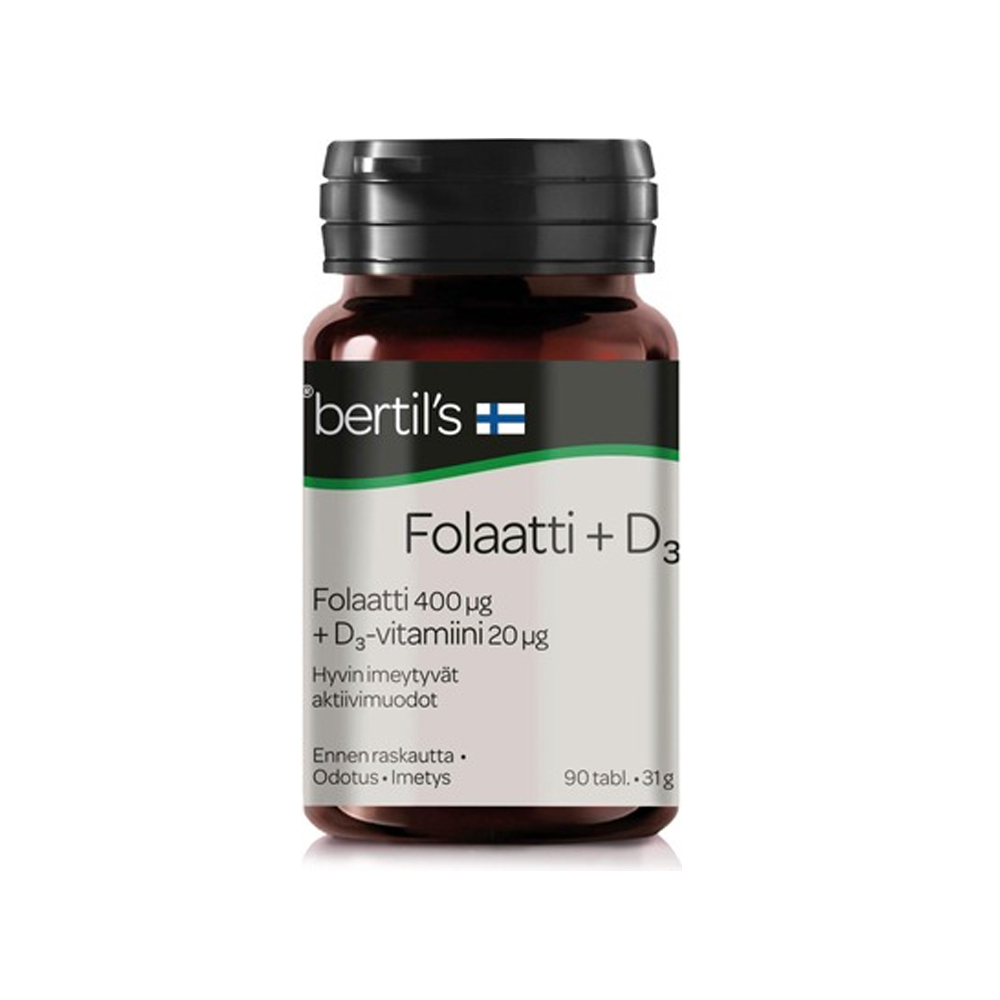 Bertils Folaatti + D-vitamiini 90 tabl